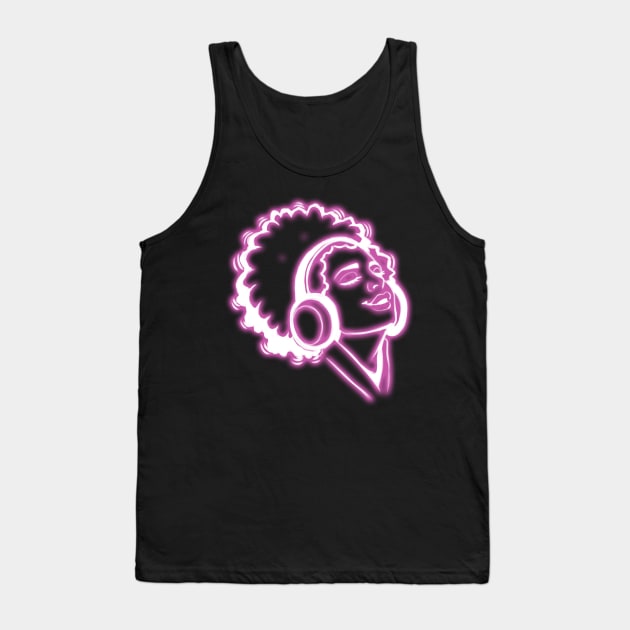 Woman with headphones Tank Top by MarcyRangel